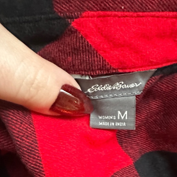 Eddie Bauer Plaid Button-Down Shirt - Red and Black - Picture 5 of 5